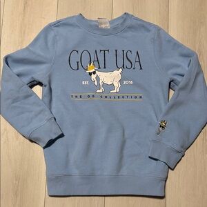 Kids/Youth Light Blue Crewneck Sweatshirt ”GOAT USA” size Youth Medium